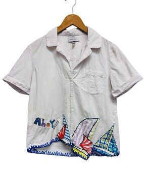 Mira Mikati Sail Boat Embroidered Shirt